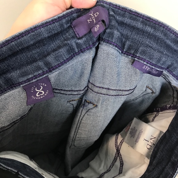 NYDJ 6 PETITE dark wash jeans straight leg - Picture 7 of 8